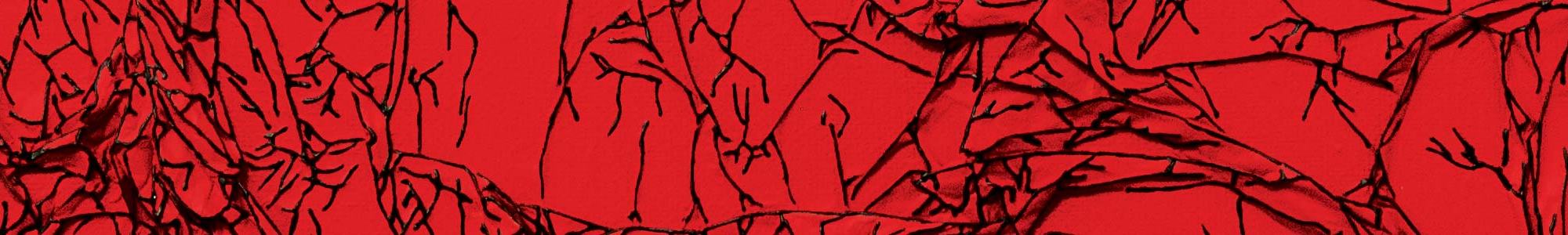 Arbre de vie rouge / noir - détail - 30 x 30 cm - technique mixte - © Annie Thérie