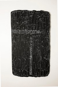 N&B n°44 - 115 x 65 cm - acrylique sur bois flotté - © Annie Thérie