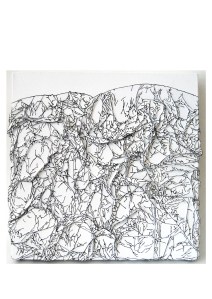 Arbre de vie blanc / noir - 30 x 30 cm - technique mixte - © Annie Thérie