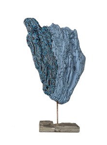 Corail Blue - 48 x 24 cm - acrylique sur bois flotté - © Annie Thérie