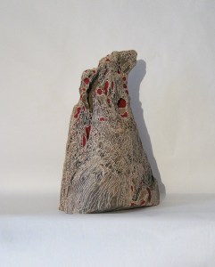 Piton Rouge - 35 x 22 cm - acylique sur bois flotté - © Annie Thérie